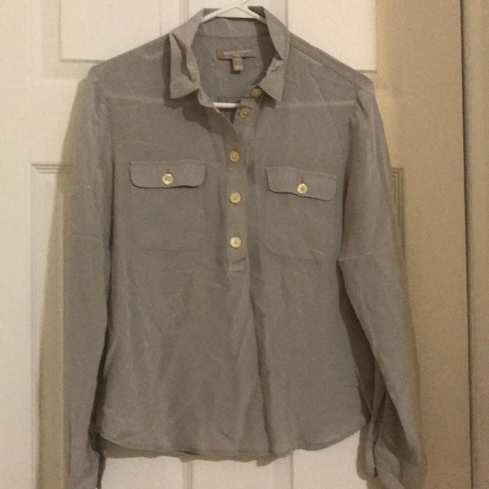 Silk half button down shirt